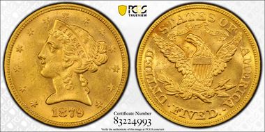 1879 $5 MS62