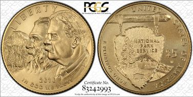 2016-W $5 100th Anniv. Nat'l Parks MS70