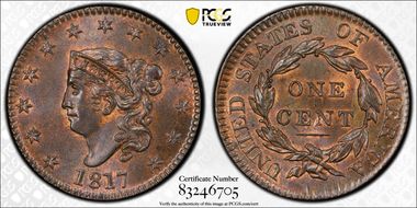 1817 1C Newcomb 13 MS65RB