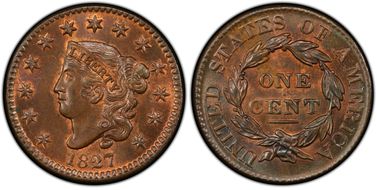 1827 1C Newcomb 11 MS64RB