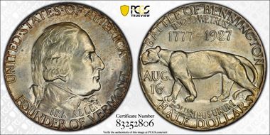 1927 50C Vermont MS67