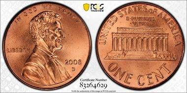 2008-D 1C Satin Finish SP69RD