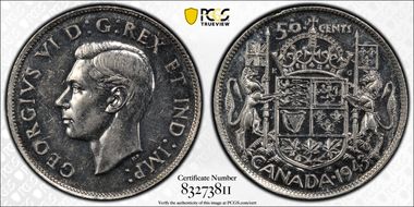 1943 50C Narrow Date AU55