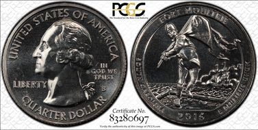 2016-S 25C Fort Moultrie NP MS67