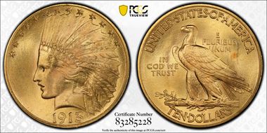 1913 $10 MS66
