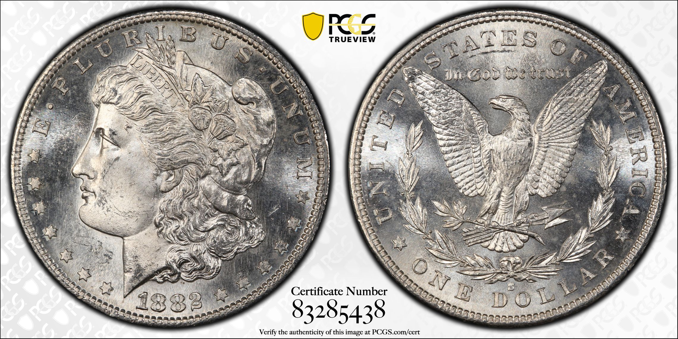 PCGS 钱币信息| 认证编号#83285438 - 1882-S The United States