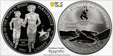 1995-P $1 Paralympic PR70DCAM