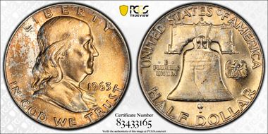 1963-D 50C MS65FBL