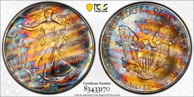 1990 $1 Silver Eagle MS69