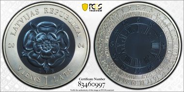2004 Lats Rose-Coin of Time MS68