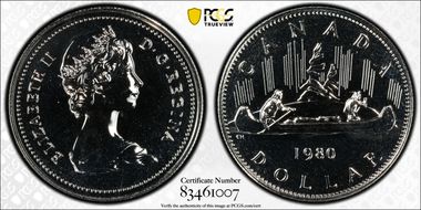 1980 $1 Voyageur Ni SP67