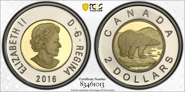 2016 $2 CuNi/Brass PR69DCAM