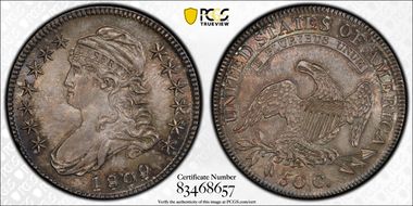 1809 50C Overton 102 XXX Edge MS64