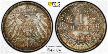 1914-D Mark J-17 Ag MS67+