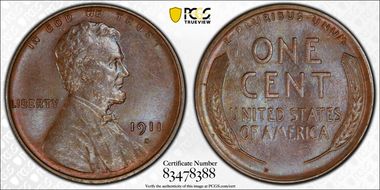1911-S 1C MS65BN