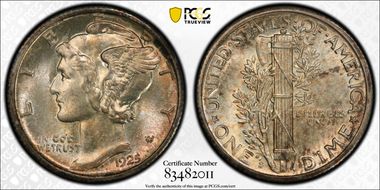 1925-S 10C MS64FB