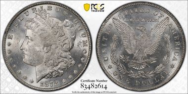 1878 7/8TF $1 VAM 41C, Clashed Obverse MS63