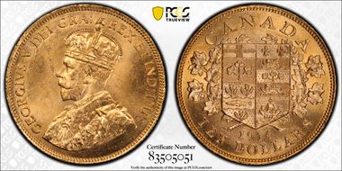 1914 $10 Gold Reserve MS65