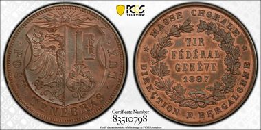 1887 Medal Geneva R-631c MS64RB