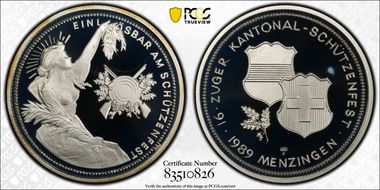 1989 HF 50 Fr Zug Haberling-36a Lettered Edge PR67DCAM