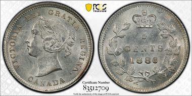 1886 5C Small 6 MS62