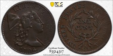 1794 1C Severed Locks, S-25 XF40BN