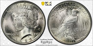 1923 $1 VAM 1AB Extra Hair MS65