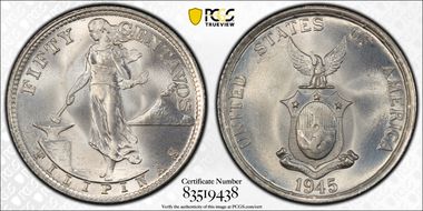 1945-S 50C MS67
