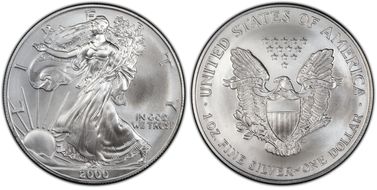 2000 $1 Silver Eagle MS69