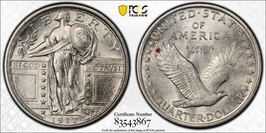 1917 25C Type 1 MS62FH