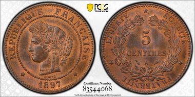 1897-A 5C Gad-157a Torche F-118 MS65RB