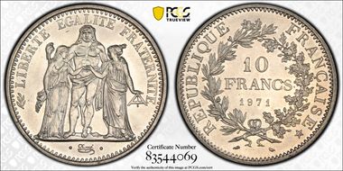 1971 10 Fr Gad-813 F-364 MS66