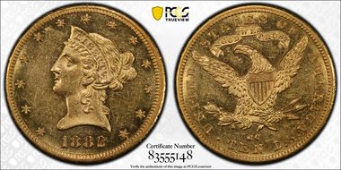 1882-CC $10 AU58+