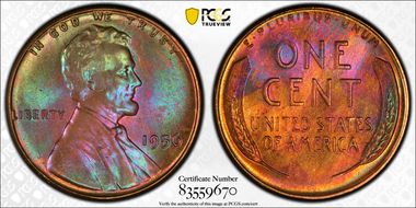 1956 1C MS66RB