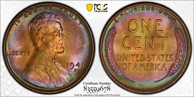 1941-D 1C MS67+ RB