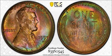 1955-D 1C MS65RB