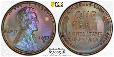 1955-S 1C MS65BN
