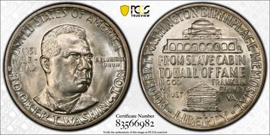 1951-D 50C Booker T. Washington MS67
