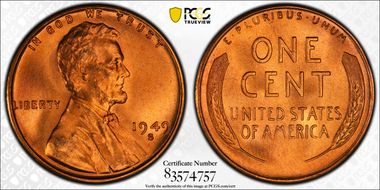 1949-S 1C MS67+ RD