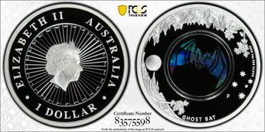 2015-P $1 Ghost Bat - Opal PR70DCAM