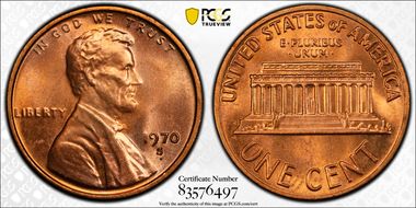 1970-S 1C Small Date, FS-1401 MS66RD