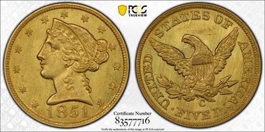 1851-C $5 MS63+