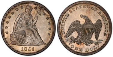 1851 $1 Restrike PR64CAM