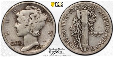 1921-D 10C VF25