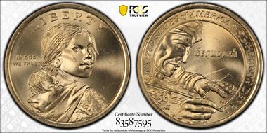 2017-P $1 Native American, Position A MS66