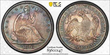 1876 50C MPD FS-303 (FS-007.3) AU53