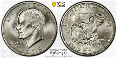 1972-S $1 Silver MS68+
