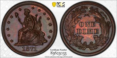 1871 10C J-1085 PR64BN