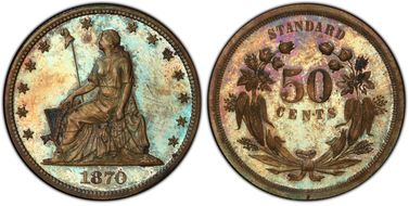 1870 50C J-929 PR64BN