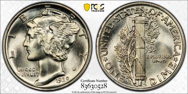 1939-S 10C MS67+ FB
